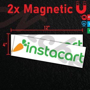 Pair (2) Instacart Magnetic Sings